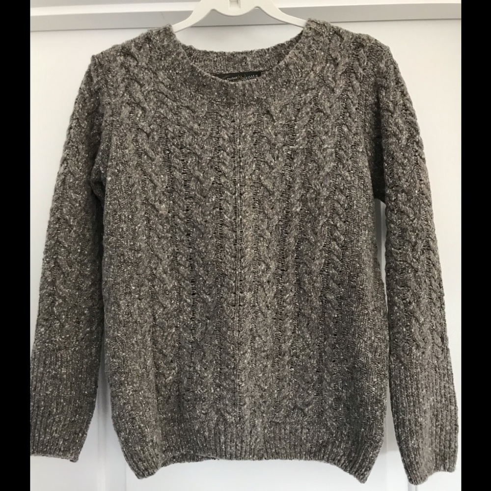 Wool Cashmere Crew Neck Knit Sweater - M